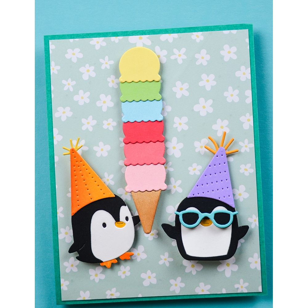Poppy Stamps Birthday Penguin Dies 2701 ice cream