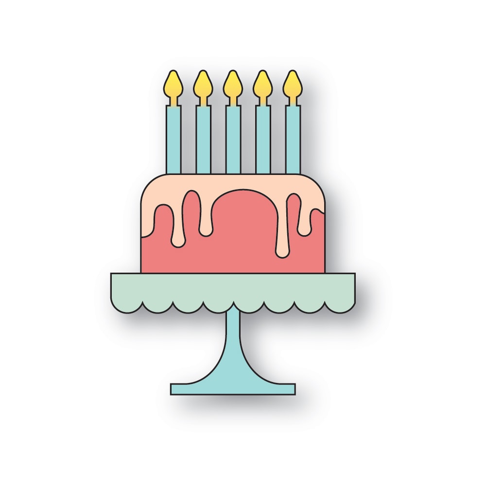 Poppy Stamps Brilliant Birthday Cake Dies 2675