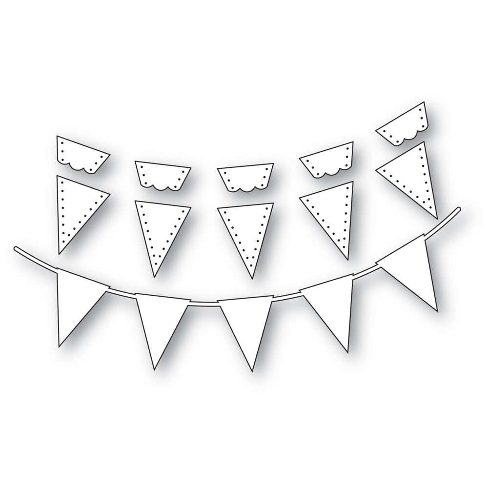 Poppy Stamps Celebration Banner Dies 2676 line art