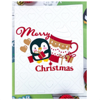 Poppy Stamps Coffee Penguin Dies 2801 merry christmas heart background card