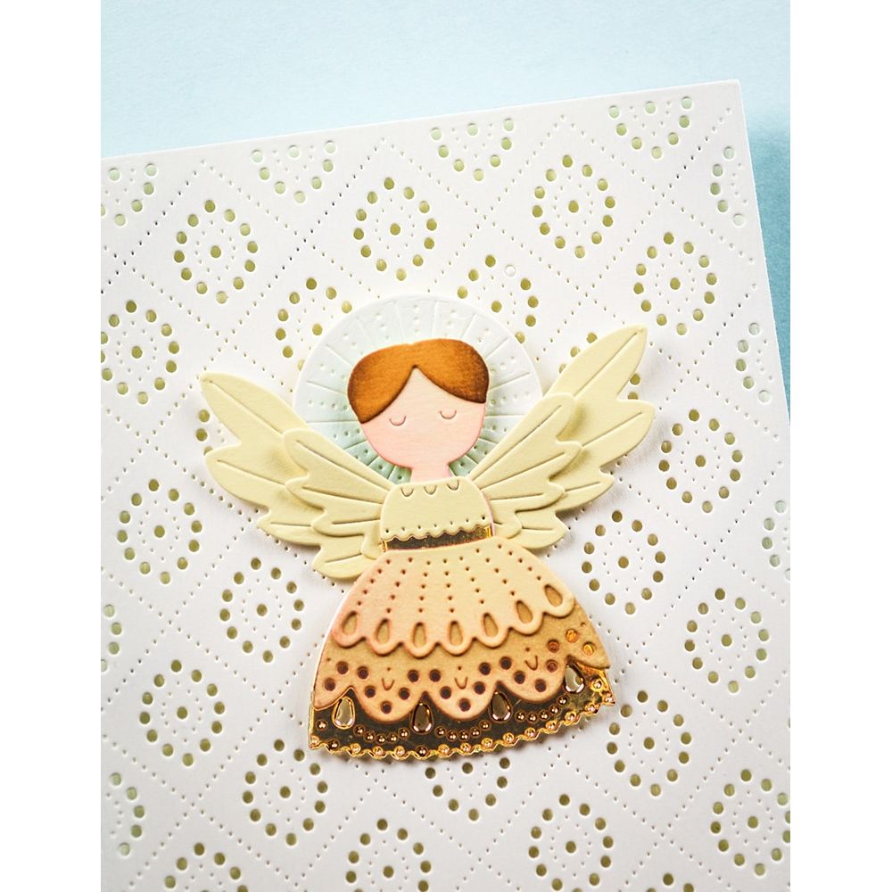 Poppy Stamps Diamond Oval Pinpoint Background Die 2757 angel
