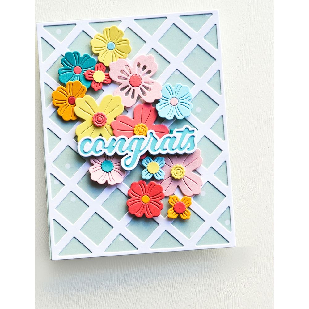 Poppy Stamps Fabulous Florals Dies 2679 lattice