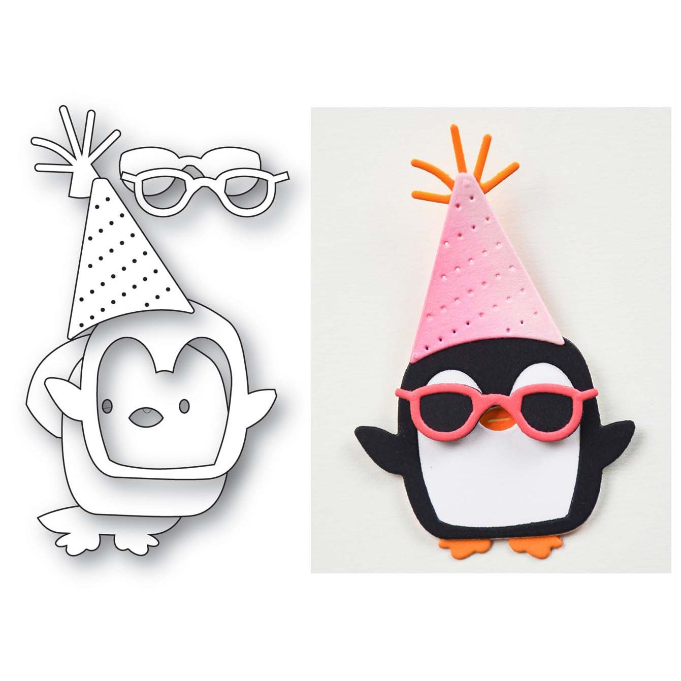 Poppy Stamps Fancy Party Penguin Dies 2700 penguin