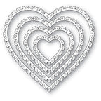Poppy Stamps Fringed Heart Frames Dies 2777