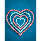 Poppy Stamps Fringed Heart Frames Dies 2777 heart frame