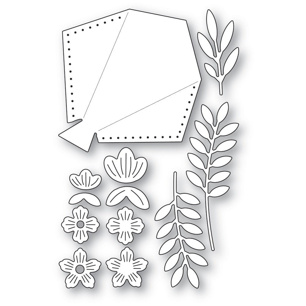 Poppy Stamps Handpicked Bouquet Dies 2680 line art