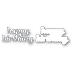 Poppy Stamps Happy Birthday Tender Script Dies 2768 outline