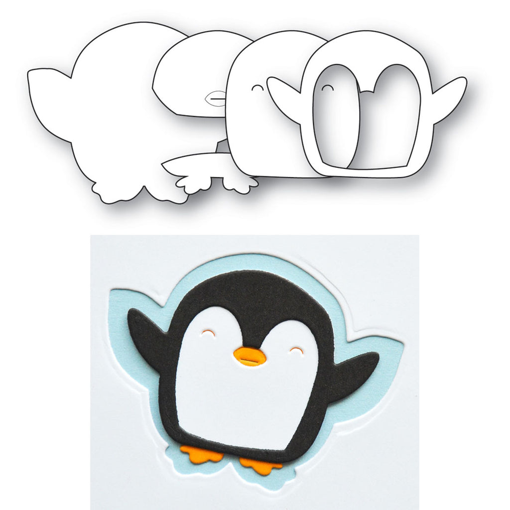Poppy Stamps Holiday Cheer Penguin bundle Snow Angel Penguin Dies 2800