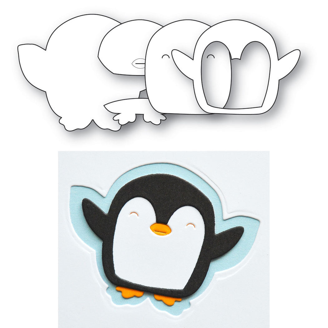 Poppy Stamps Holiday Cheer Penguin bundle Snow Angel Penguin Dies 2800