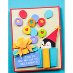 Poppy Stamps Jubilee Penguin Dies 2702 balloons