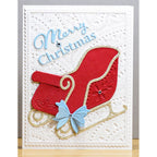 Poppy Stamps Luxury Sleigh Dies 2793 blue bow christmas card