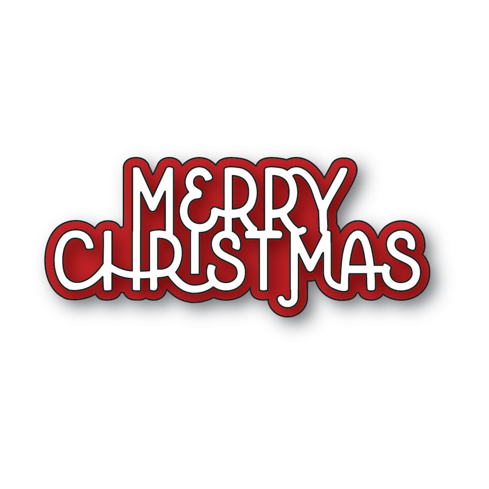 Poppy Stamps Merry Christmas Cheerful Script Dies 2741