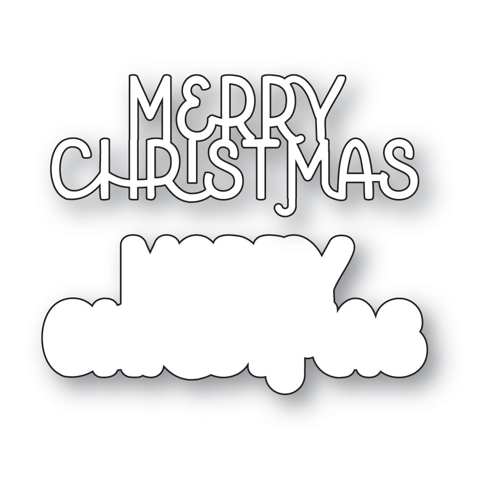 Poppy Stamps Merry Christmas Cheerful Script Dies 2741 layer