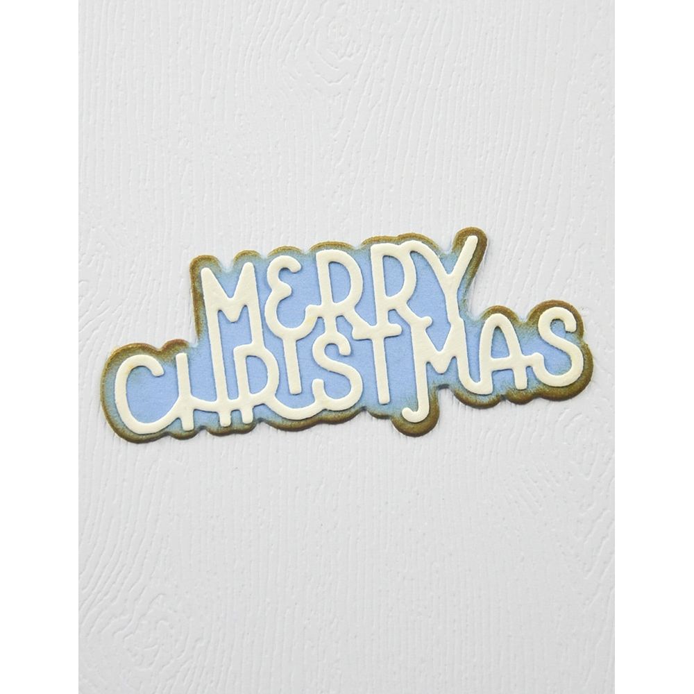 Poppy Stamps Merry Christmas Cheerful Script Dies 2741 merry