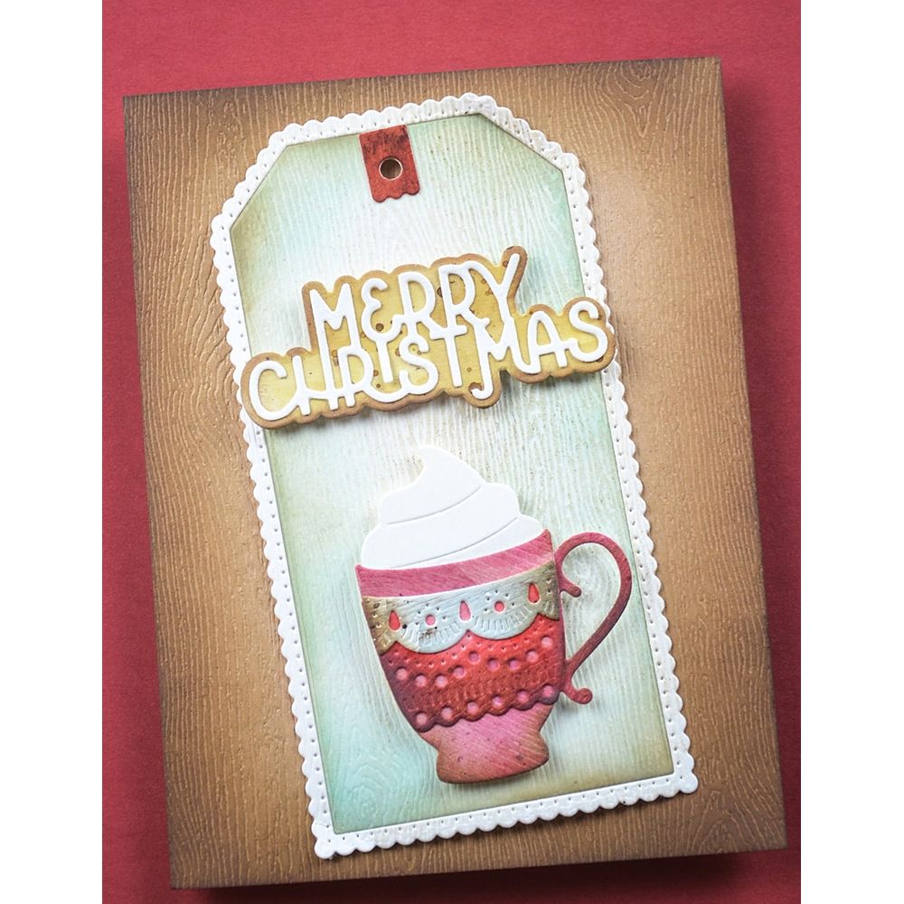 Poppy Stamps Merry Christmas Cheerful Script Dies 2741 tag