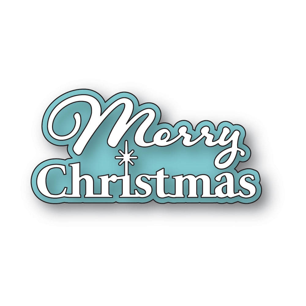 Poppy Stamps Merry Christmas Fluffy Script Dies 2806