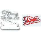 Poppy Stamps Merry Christmas Fluffy Script Dies 2806 contents inside package