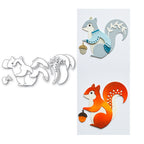 Poppy Stamps Nordic Acorn Squirrel Dies 2795 line work
