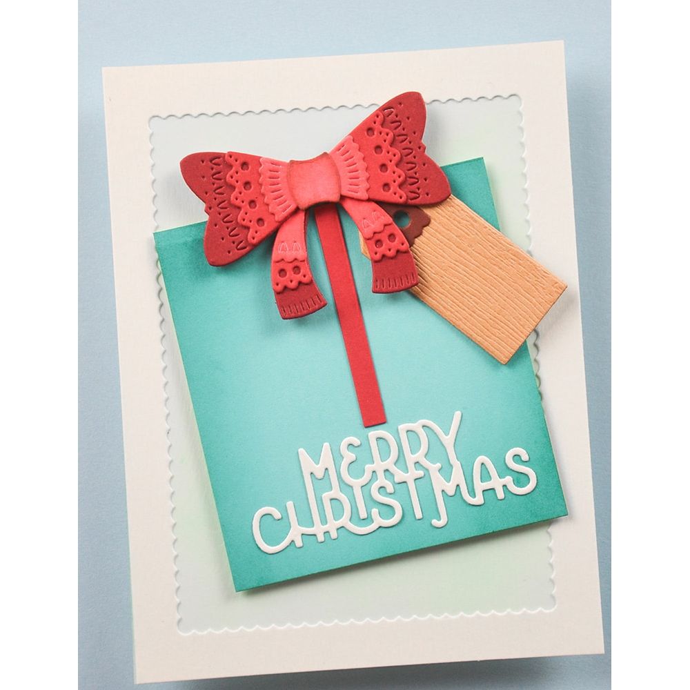 Poppy Stamps Nordic Bow Dies 2752 merry christmas
