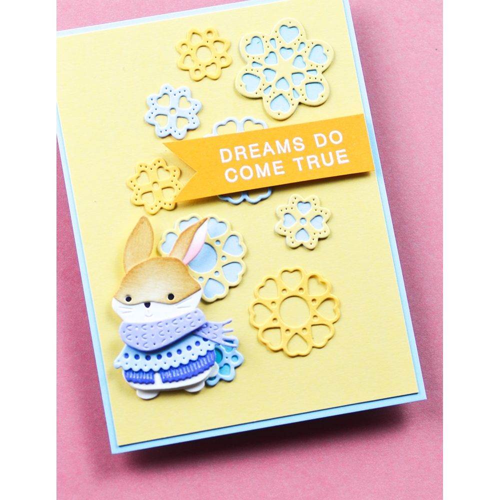 Poppy Stamps Nordic Bundled Bunny Dies 2708 bunny