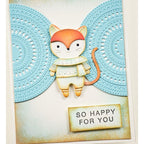 Poppy Stamps Nordic Bundled Fox or Cat Dies 2724 happy