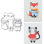 Poppy Stamps Nordic Bundled Fox or Cat Dies 2724 parts
