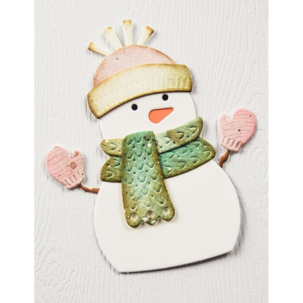 Poppy Stamps Nordic Bundled Snowman Dies 2745 scarf