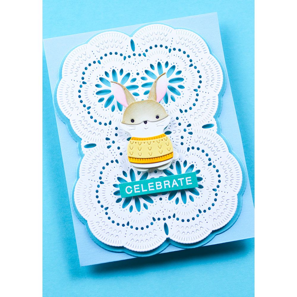 Poppy Stamps Nordic Bunny Dies 2719 celebrate