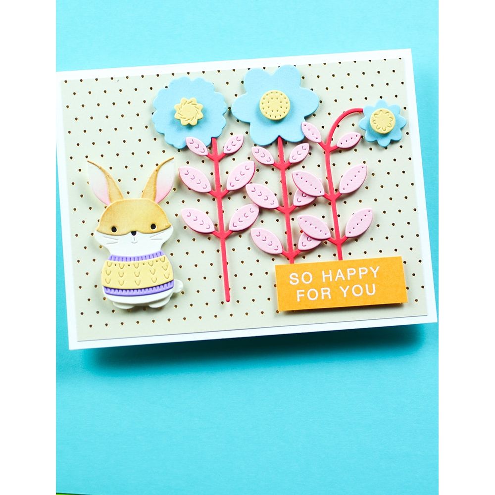 Poppy Stamps Nordic Bunny Dies 2719 happy