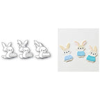Poppy Stamps Nordic Bunny Trio Dies 2717 pieces