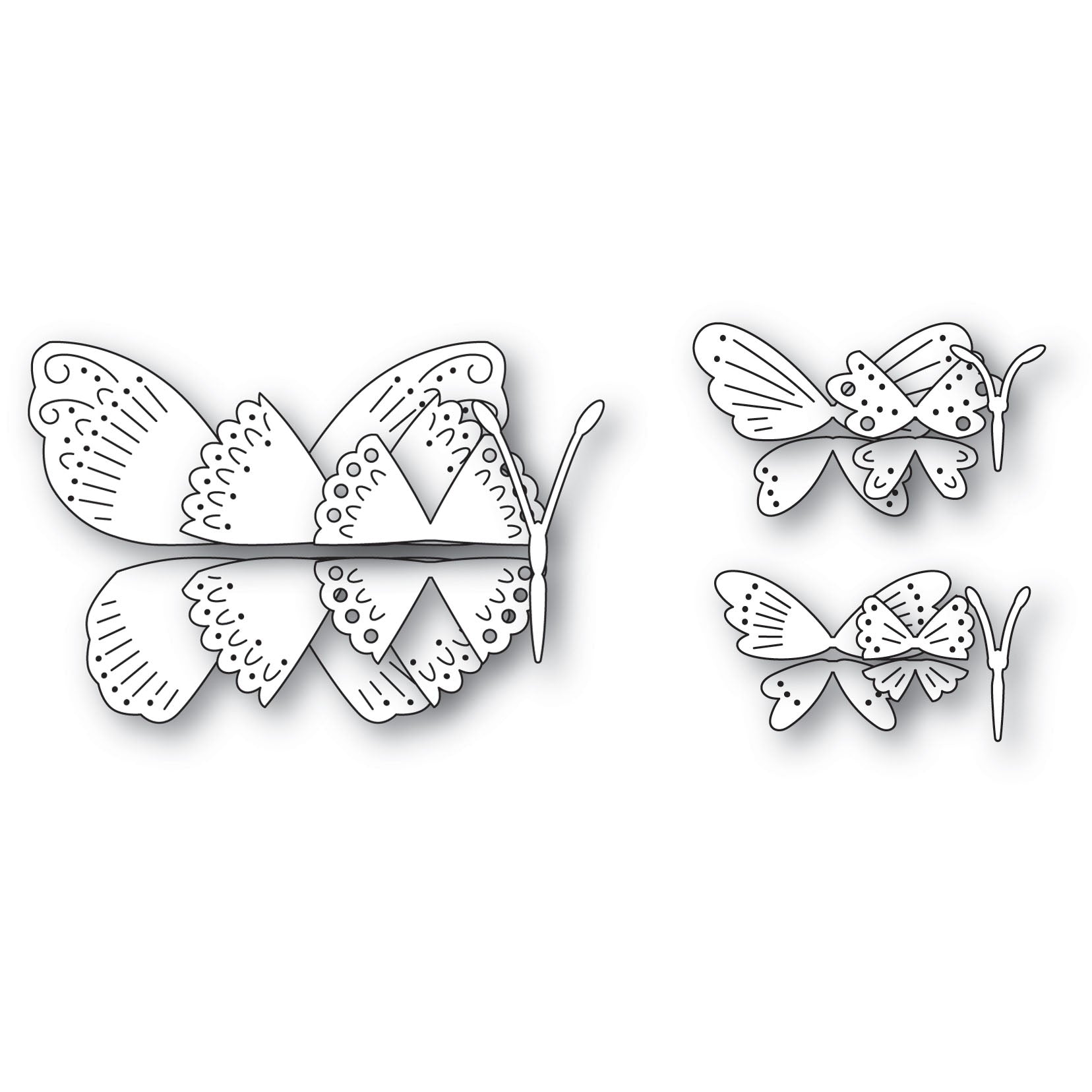 Poppy Stamps Nordic Butterfly Die Bundle layers