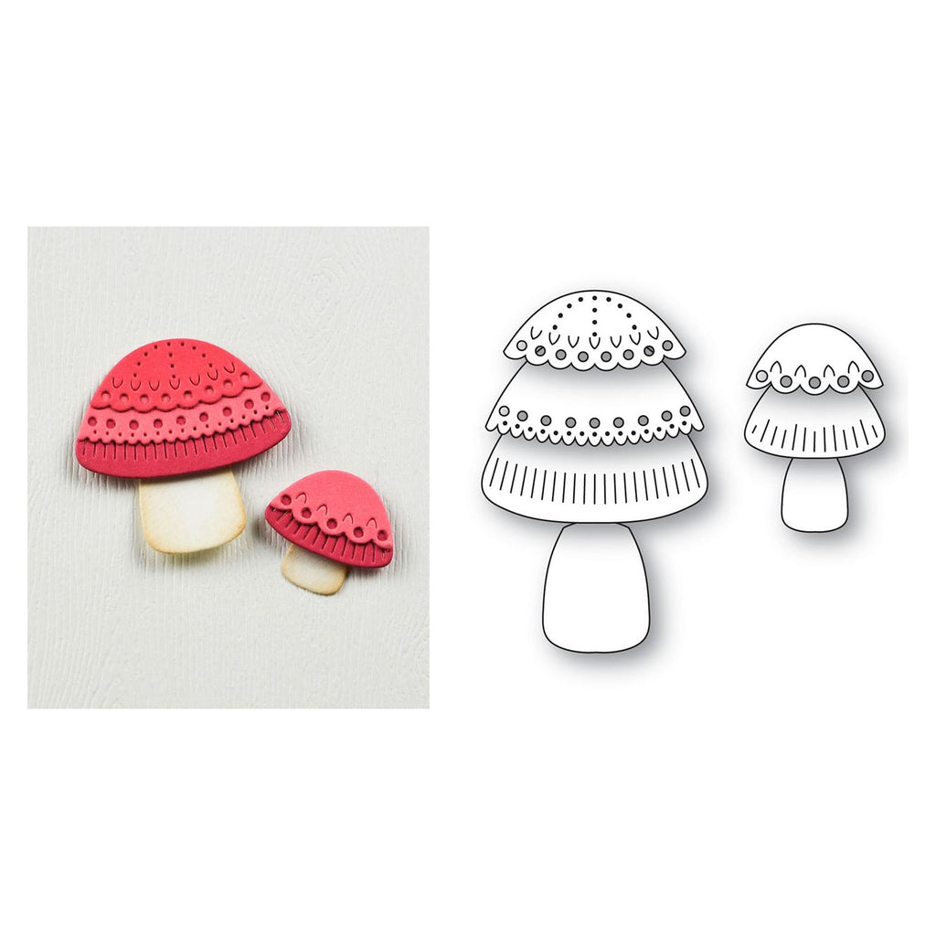 Poppy Stamps Nordic Button Mushrooms Dies 2715 parts