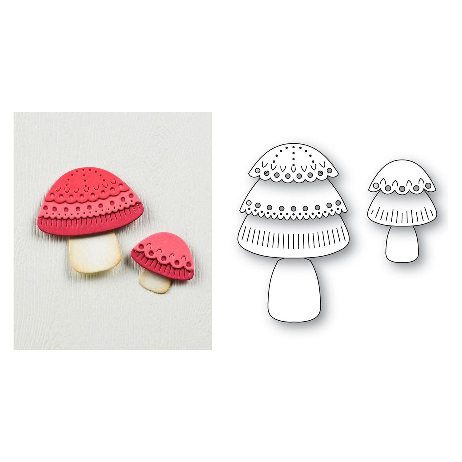 Poppy Stamps Nordic Button Mushrooms Dies 2715 parts