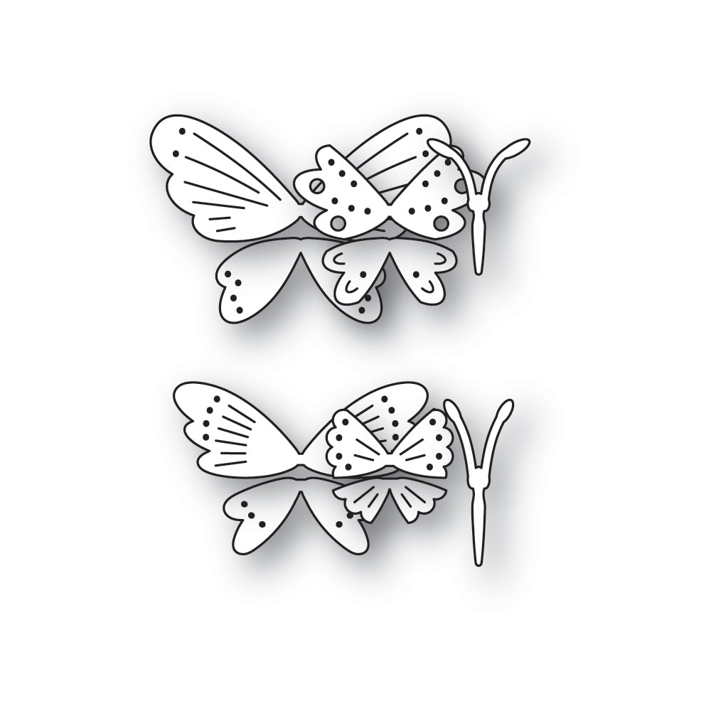 Poppy Stamps Nordic Cheery Butterflies Dies 2767 outline