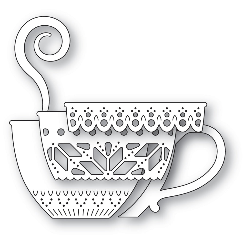 Poppy Stamps Nordic Cozy Tea Cup Dies 2769 outline