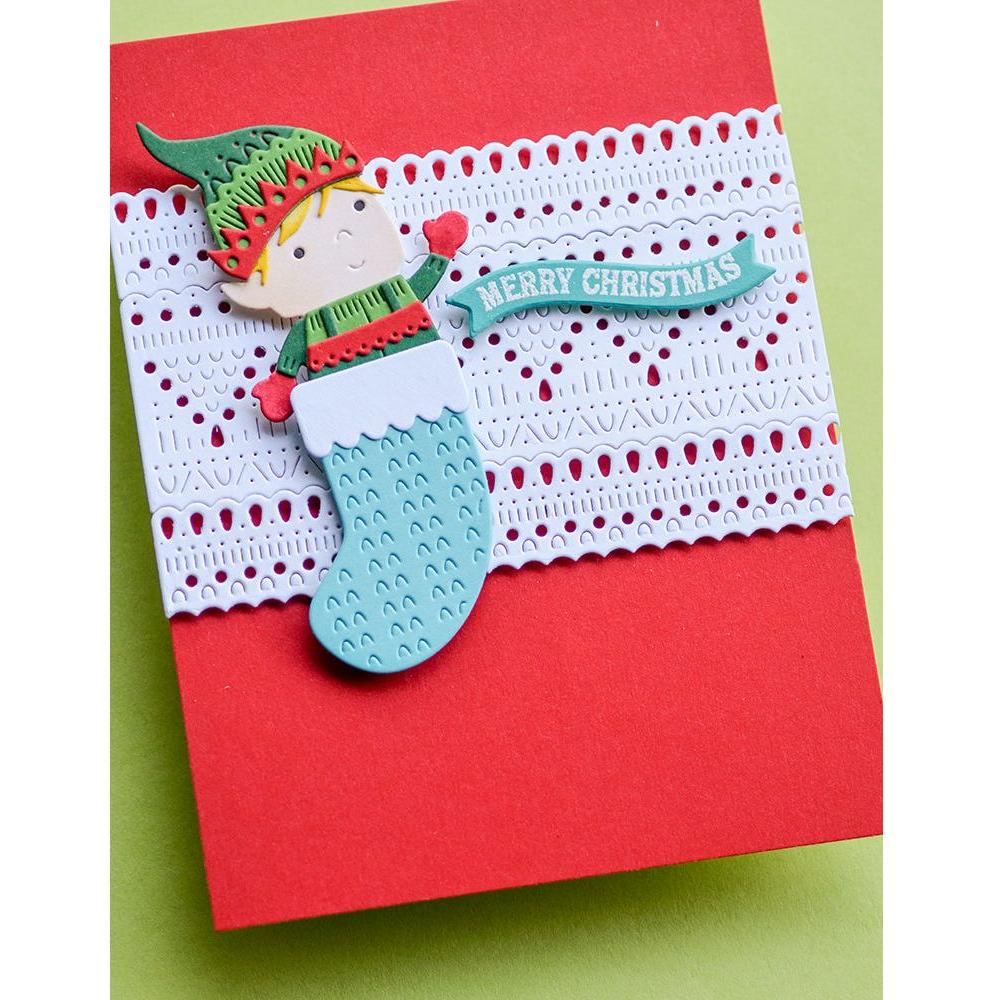 Poppy Stamps Nordic Delicate Border Dies 2630 elf