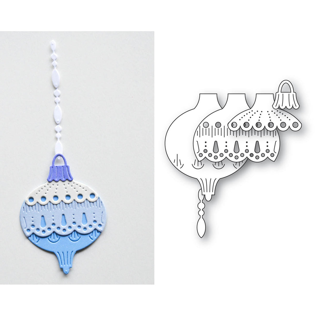Poppy Stamps Nordic Drop Ornament Dies 2808 outline