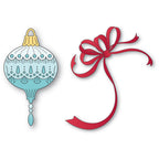 Poppy Stamps Nordic Drop Ornament and Ribbon Bundle