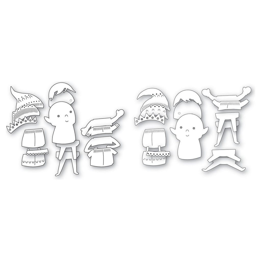 Poppy Stamps Nordic Elves Die Bundle line art