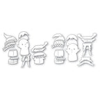 Poppy Stamps Nordic Elves Die Bundle line art