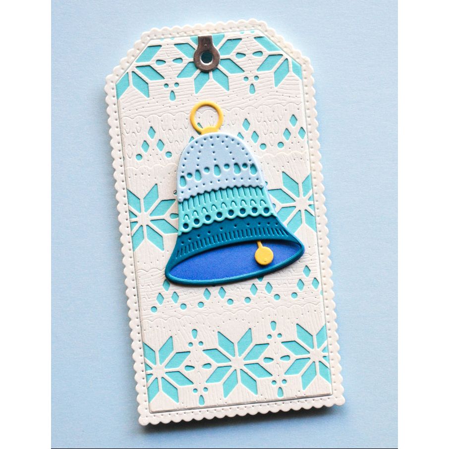 Poppy Stamps Nordic Fancy Bell Dies 2805 blue bell snowflake cut outs tag card