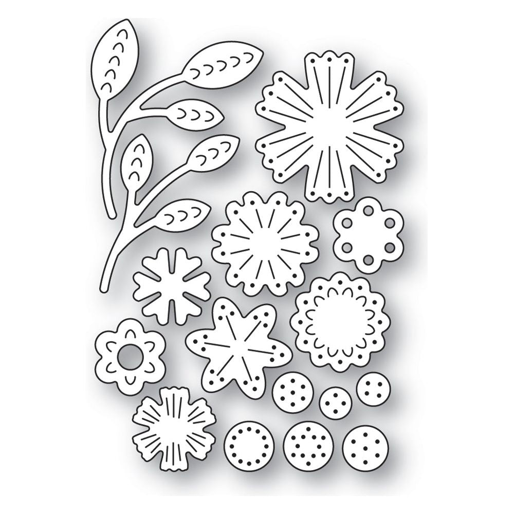 Poppy Stamps Nordic Flower Bunch Dies 2637 line image