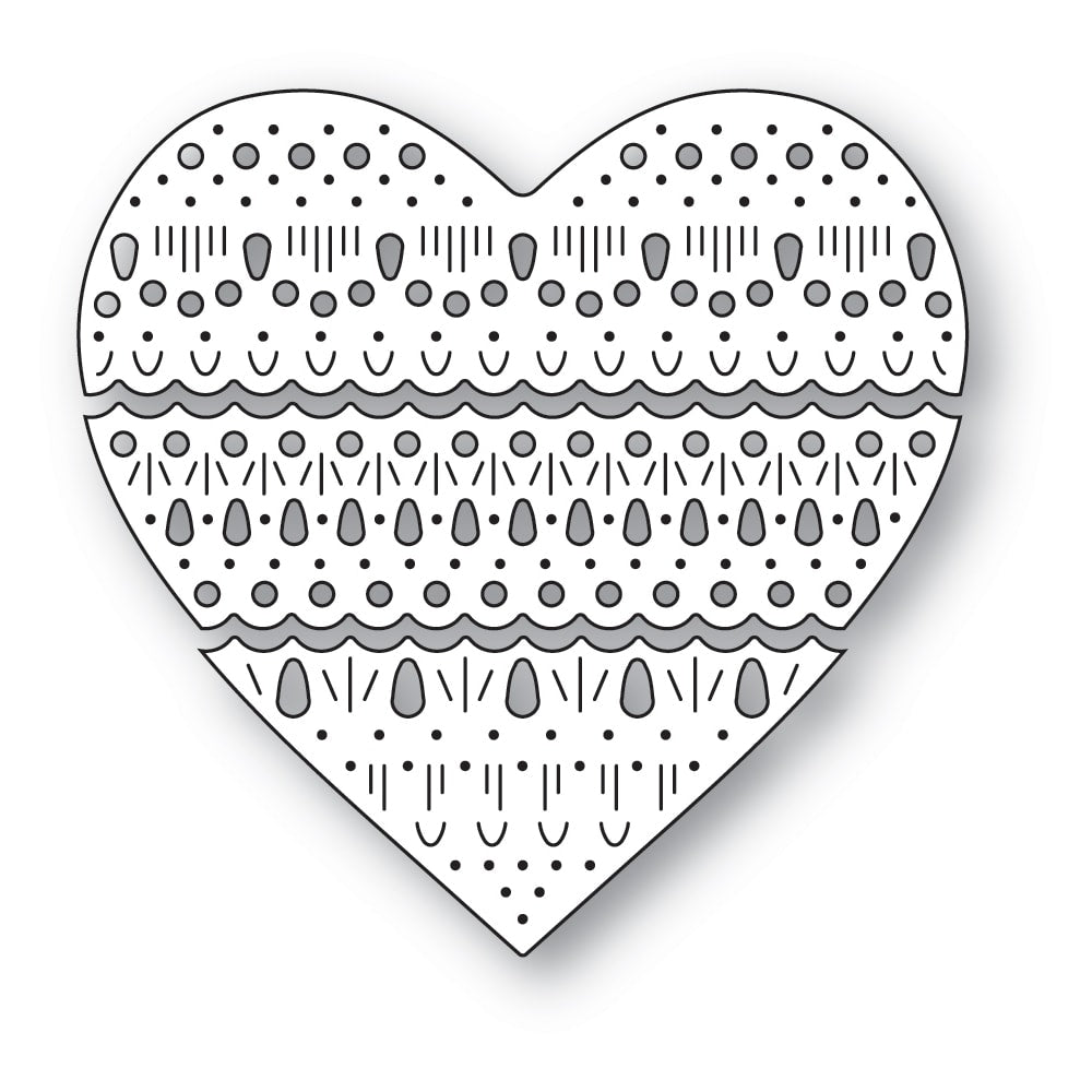 Poppy Stamps Nordic Heart Dies 2689 pieces