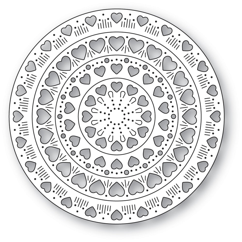 Poppy Stamps Nordic Heart Pattern Rings Dies 2688