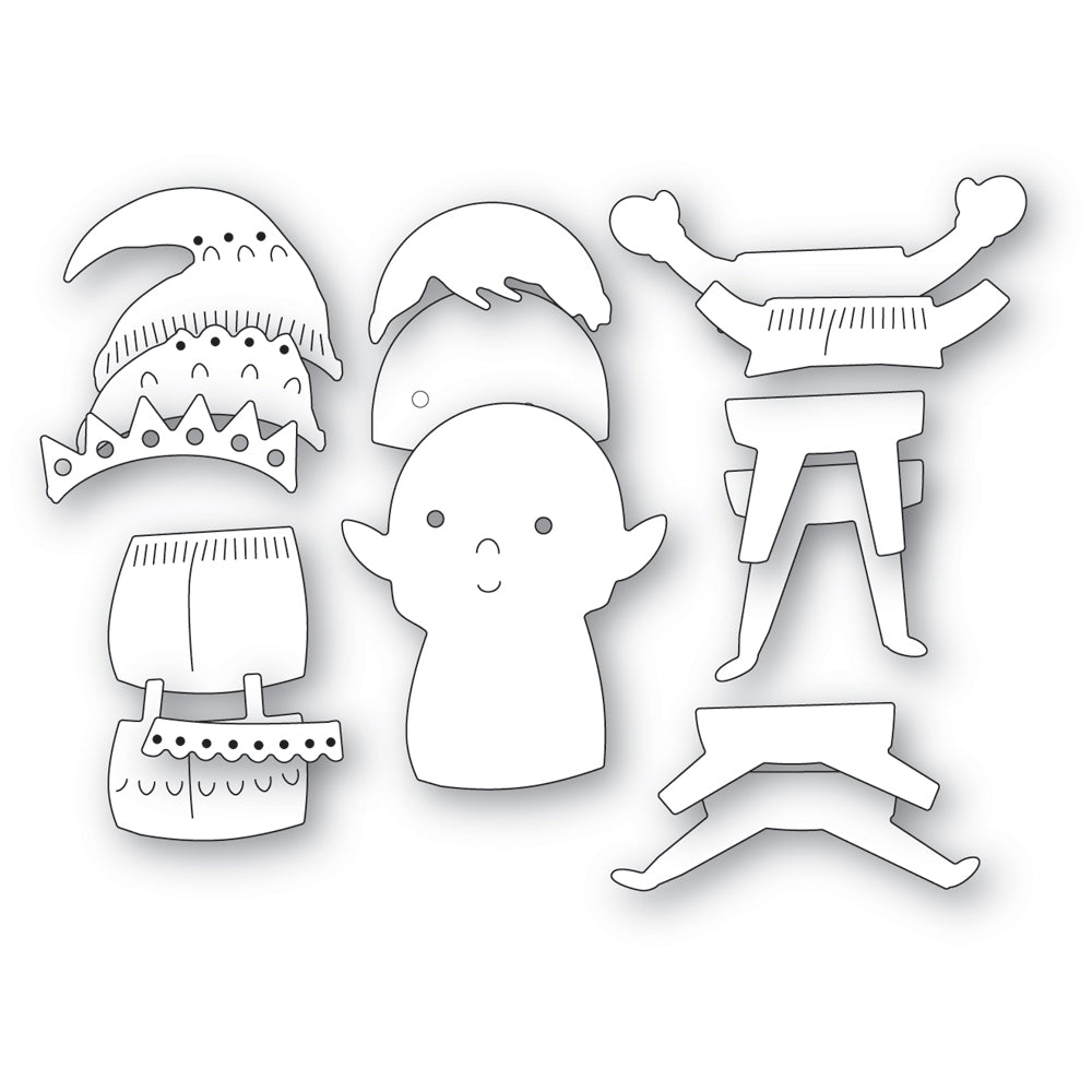 Poppy Stamps Nordic Joyful Elf Dies 2667 line image