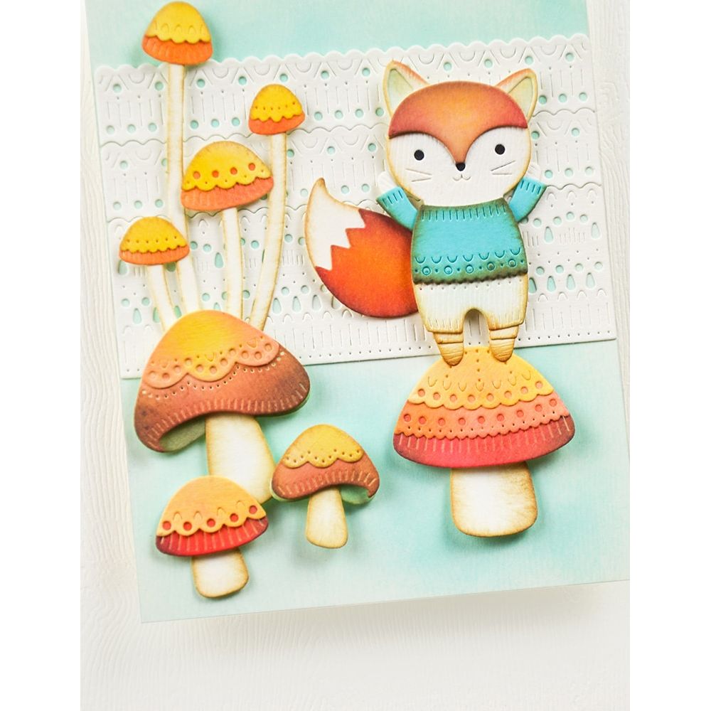 Poppy Stamps Nordic Lavish Border Set Dies 2631 mushroom