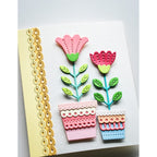 Poppy Stamps Nordic Leafy Stems Dies 2785 red flower