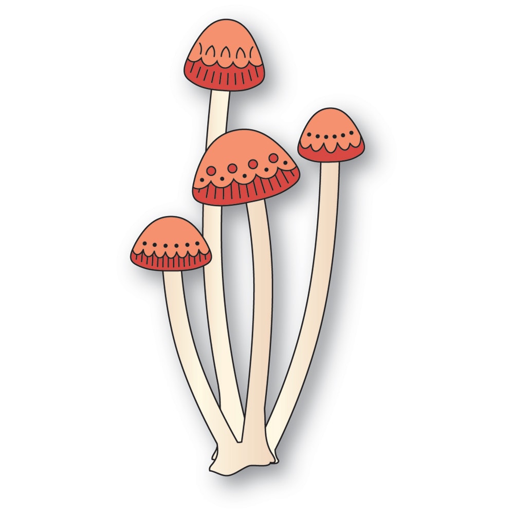 Poppy Stamps Nordic Long Stem Mushrooms Dies 2725