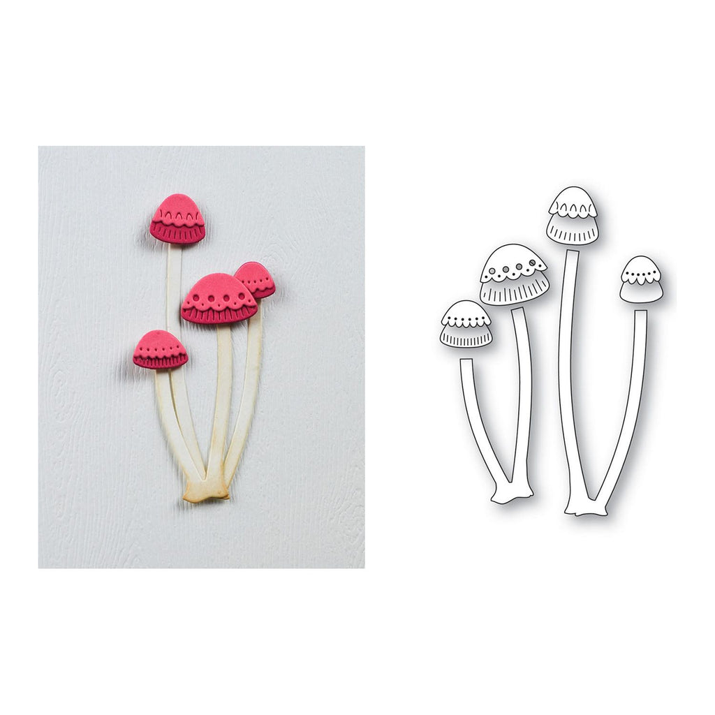 Poppy Stamps Nordic Long Stem Mushrooms Dies 2725 parts