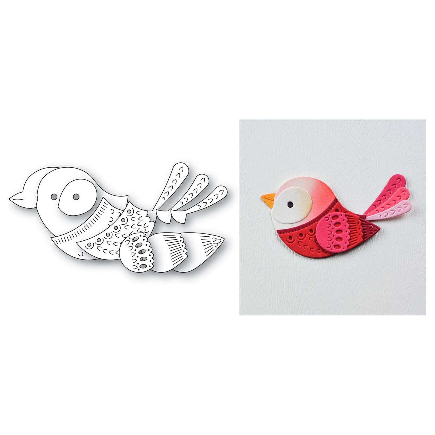 Poppy Stamps Nordic Love Bird Dies 2707 parts